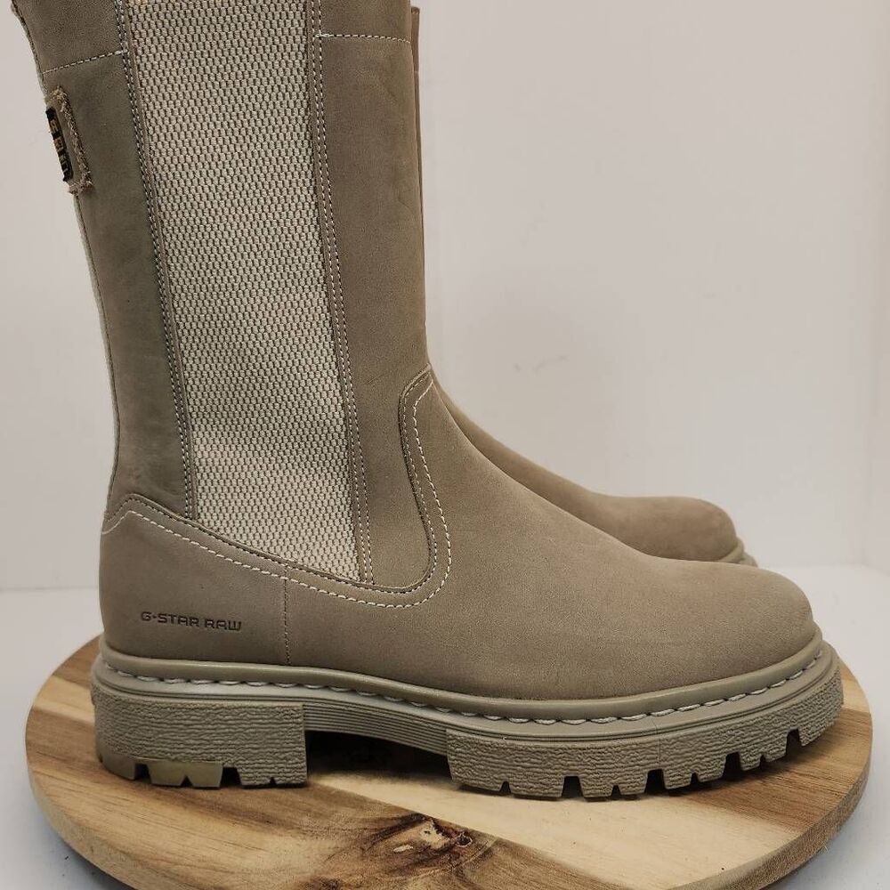 G-Star Raw KAFEY PLATFORM HIGH CHELSEA NUBUCK BOOTS Women's Size 9